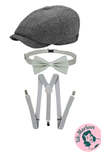 Gentleman Set – Sæt med Sixpence, Butterfly og Seler, grå